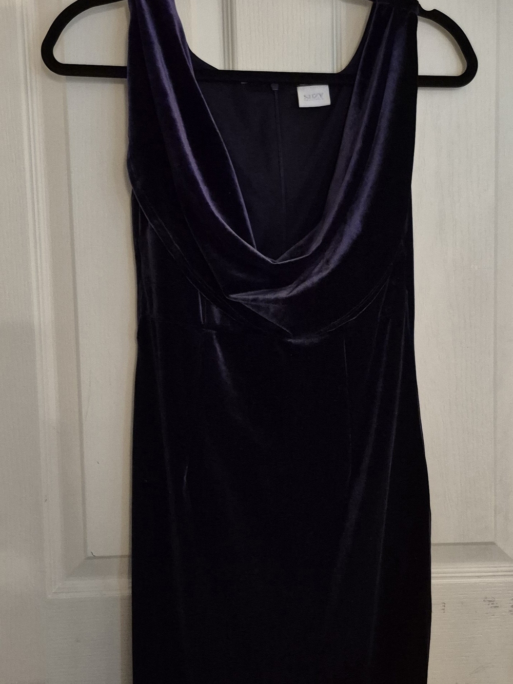 Suzy Velvet Cowl Neck Dress in Purple Size EXTRA SMALL